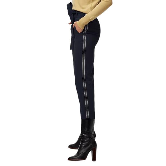 Wilfred Jallade Pant Crepe Cropped High-Waisted SIZE 00 Black Contrast Stripe - Picture 1 of 11